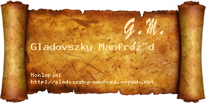 Gladovszky Manfréd névjegykártya
